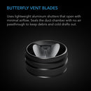 AC Infinity Backdraft Damper Ducting Insert - 100mm (4 inch) Black Galvanised Steel