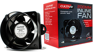 Cultiv8 200mm Inline Vent Fan for Intake or Exhaust