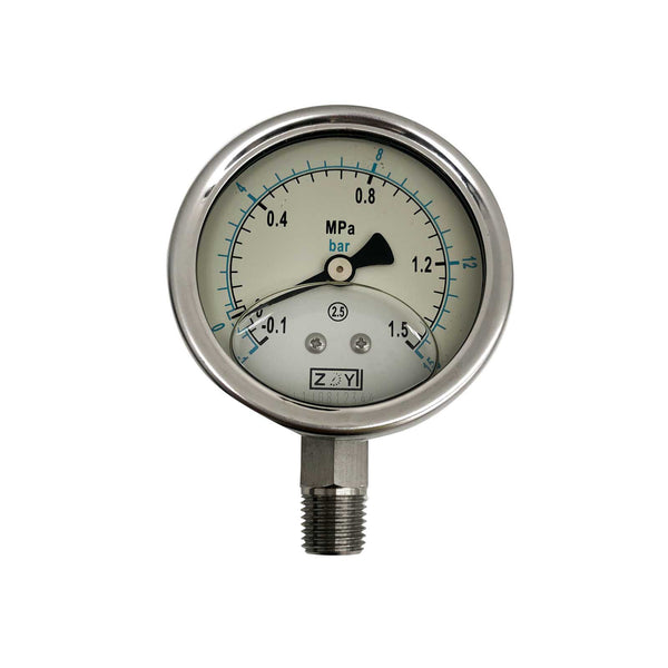Stainless Steel Pressure Gauge Vacuum - 150 psi Glycerine filled