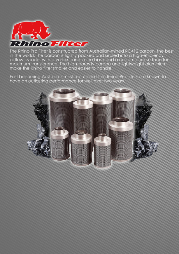 Rhino Pro Carbon Filter (150x300, 150x500 or 150x1000mm)