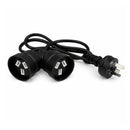 1 Metre Extension Lead – Double Socket with Flat Earth Plug