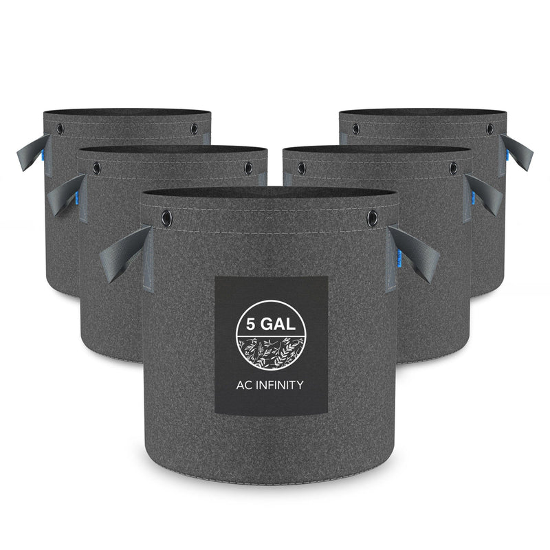 AC Infinity Heavy Duty Fabric Pots, 5 Gallon - 5 pack