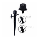 Adjustable 360° Flow Dripper – 0–33 LPH 4mm Barbed Irrigation Emitter