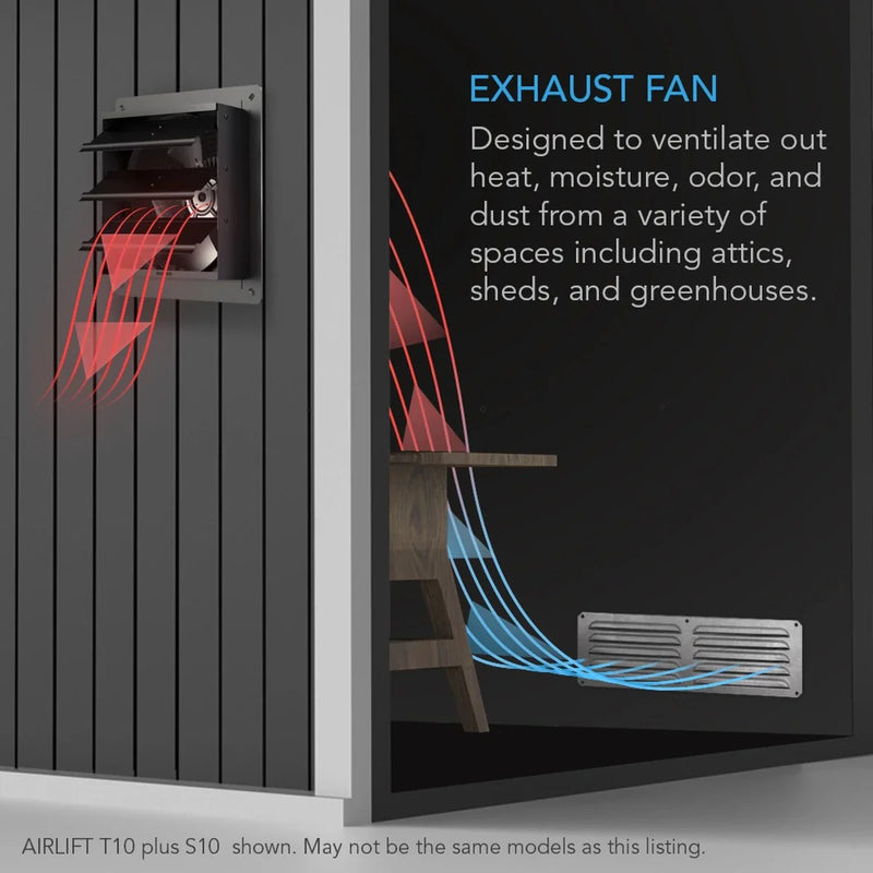 AC Infinity Airlift T10 Shutter Exhaust Ventilation Fan 10" Temperature & Humidity Controller 69 PRO