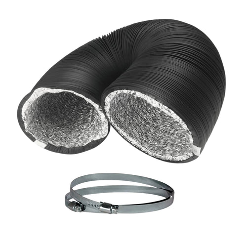 Black PVC Coated Ducting & Clamps | Fan & Filter & Ventilation Duct - 250mm x 6m Long (Copy)