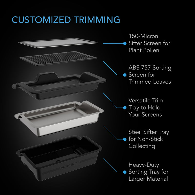 Large Trim Tray System 3-Tray & 2-Screen Kit Interchangeable & Ergonomic Design
