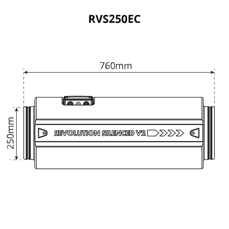 Global Air Supplies (G.A.S) Revolution V2 EC Vector Silenced Fan - 250mm (10" inch)