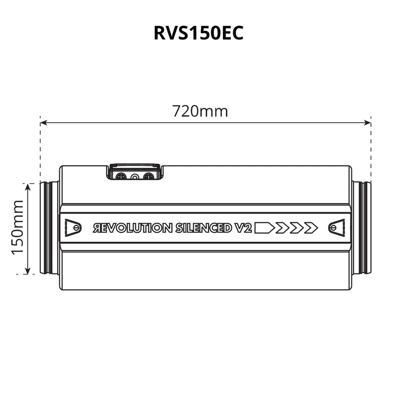 Global Air Supplies (G.A.S) Revolution V2 EC Vector Silenced Fan - 150mm (6" inch)
