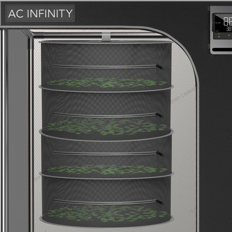 AC Infinity Hanging Herb Drying Rack 18 inch Diameter With 4 Tiers