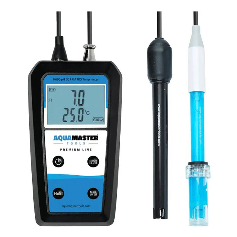 Aquamaster H600 Pro PH – EC – PPM – TDS – Temp Handheld Inc Case