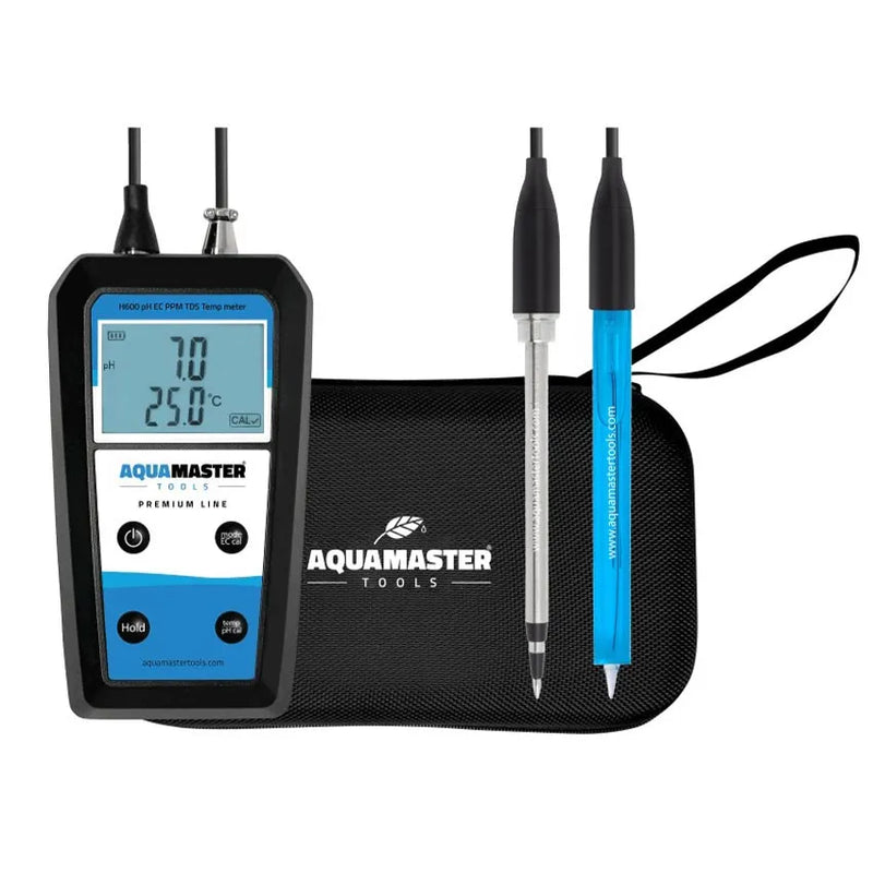 Aquamaster H600 Pro Substrate pH – EC – PPM – TDS – Temp Handheld Inc Case