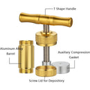 Heavy-Duty T-Handle Pollen Press – Kief Compressor For Herbs & Spices (Gold)
