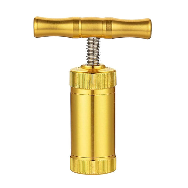 Heavy-Duty T-Handle Pollen Press – Kief Compressor For Herbs & Spices (Gold)