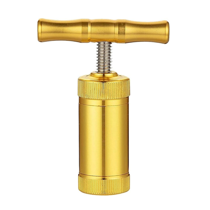 Heavy-Duty T-Handle Pollen Press – Kief Compressor For Herbs & Spices (Gold)