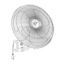 HortiAir Heavy Duty Wall Fan 120W 450mm/18"