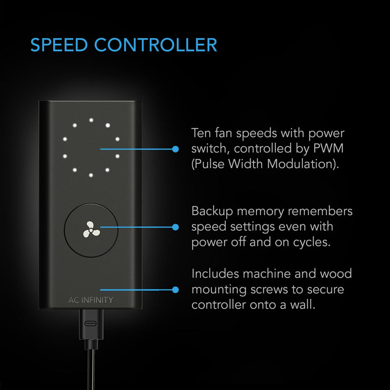 AC Infinity Cloudline PRO S6 Quiet Inline Duct Fan With Speed Controller - 150mm