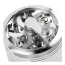 Mini Aluminium Herb GRINDER With Mill Handle Crusher - 4 Piece | 2.5" - Silver