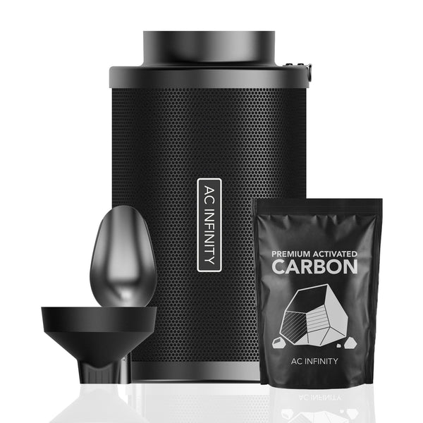 AC Infinity Refillable Carbon Filter Kit With Charcoal Refill - 4 Inch - 100mm