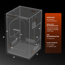 Spider Farmer 120x120x200cm grow tent dimensions diagram