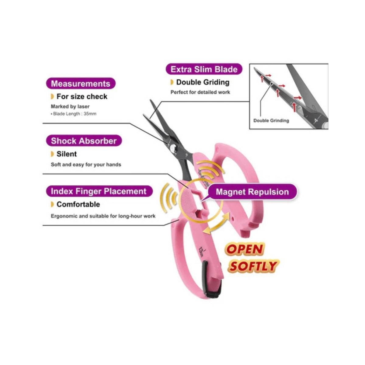 16 Scissors Saboten pt-16 Automatic Professional Trimming Scissors Extra Slim – An