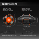 Dimensions of the Spider Farmer 100mm (4 inch) inline duct fan