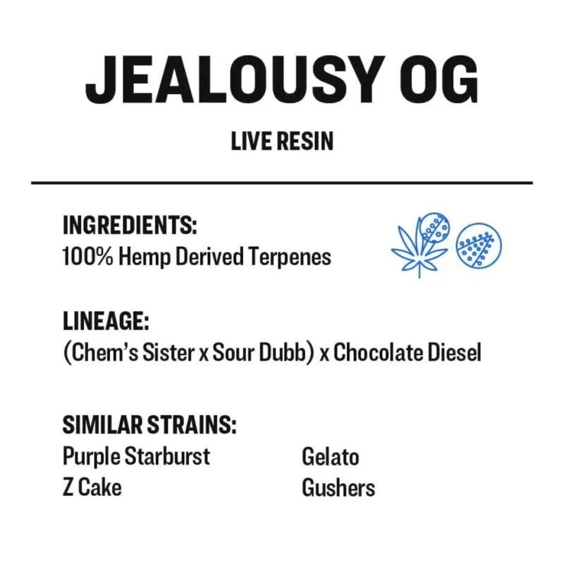 True Terpenes - LIVE RESIN - Jealousy OG - 2mL