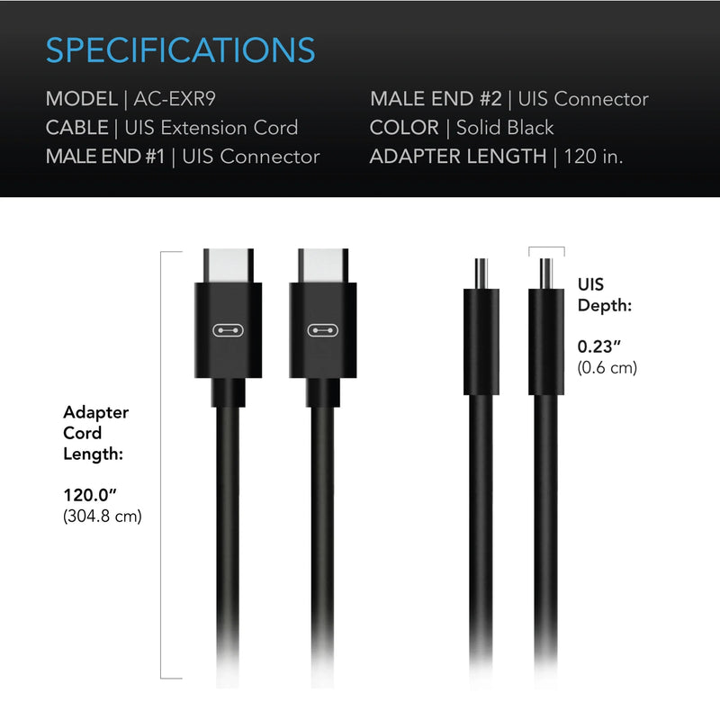 AC Infinity UIS to UIS Extension Cable | Male to Male - 10ft or 3.05M