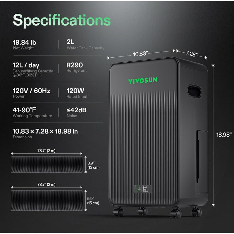 Vivosun Aerodrain D12 Dehumidifier