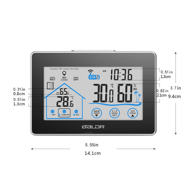 Baldr Wireless Hygrometer / Thermometer - For Indoor & Outdoor