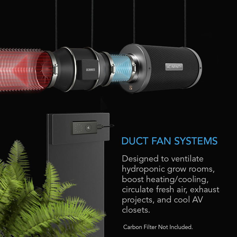 AC Infinity Cloudline PRO S8 Quiet Inline Duct Fan With Speed Controller - 200mm
