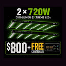 Digi-Lumen Extreme 720W LED Grow Light Twin Pack + FREE Controller (FINISHED)