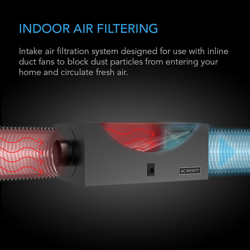 AC Infinity Air Filter Box With High Efficacy Filter - 100 mm | 4 inch