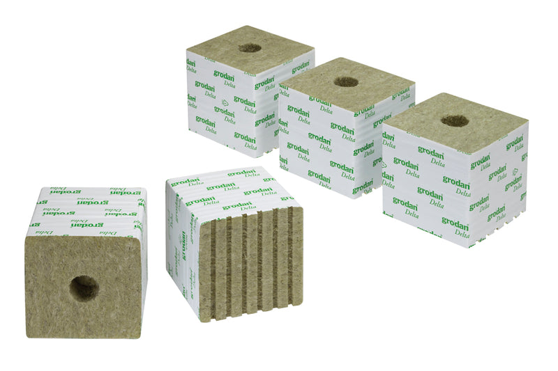 Grodan Delta 10 Cubes with hole (100x100x100 mm) 144/ctn