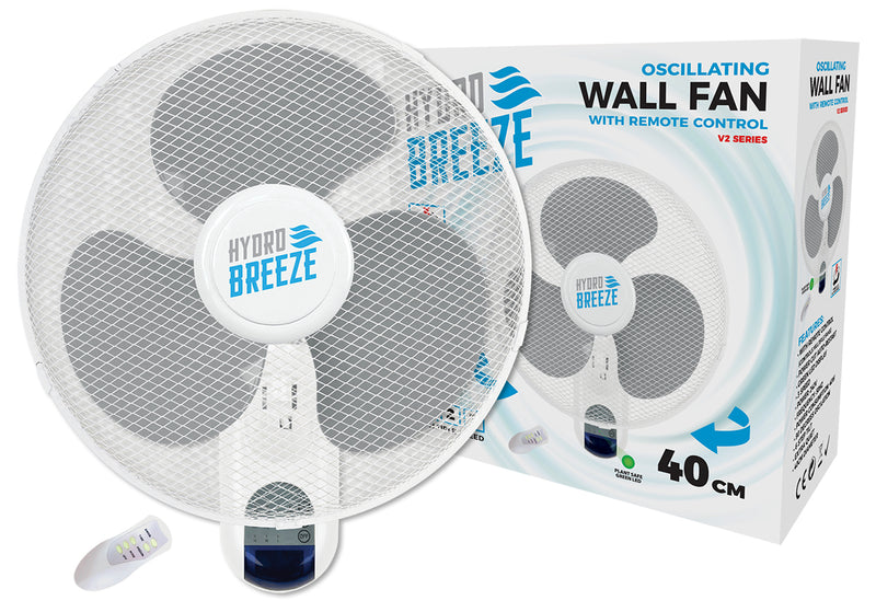 Hydro Breeze - V2 Oscillating 3 Speed Wall Fan - With Remote