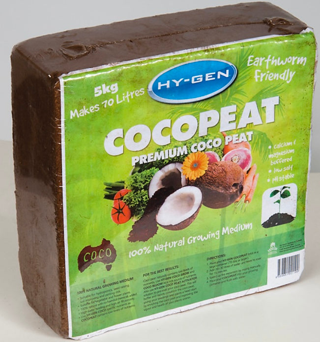 Hy-Gen CoCopeat Brick Five Kg Compressed (Makes 70L)