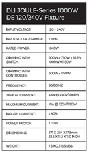 DLI Joule-Series 1000W DE HPS Fixture